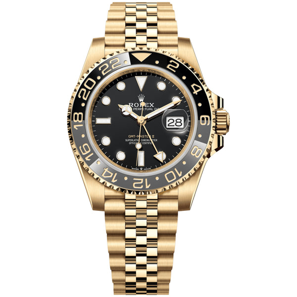 Rolex GMT Master II 40mm 126718GRNR-0001 Full Yellow Gold, Black Dial, Worn 2023