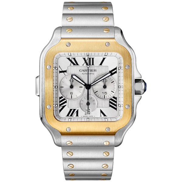 Cartier Santos Chronograph Extra Large 43.3mm W2SA0008 Silver Roman Dial, Worn 2024